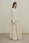 SWAYING 24 Autumn and Winter Wool Splicing Large Swing Skirt SW-SW24AW3B26-MIBAI Beige